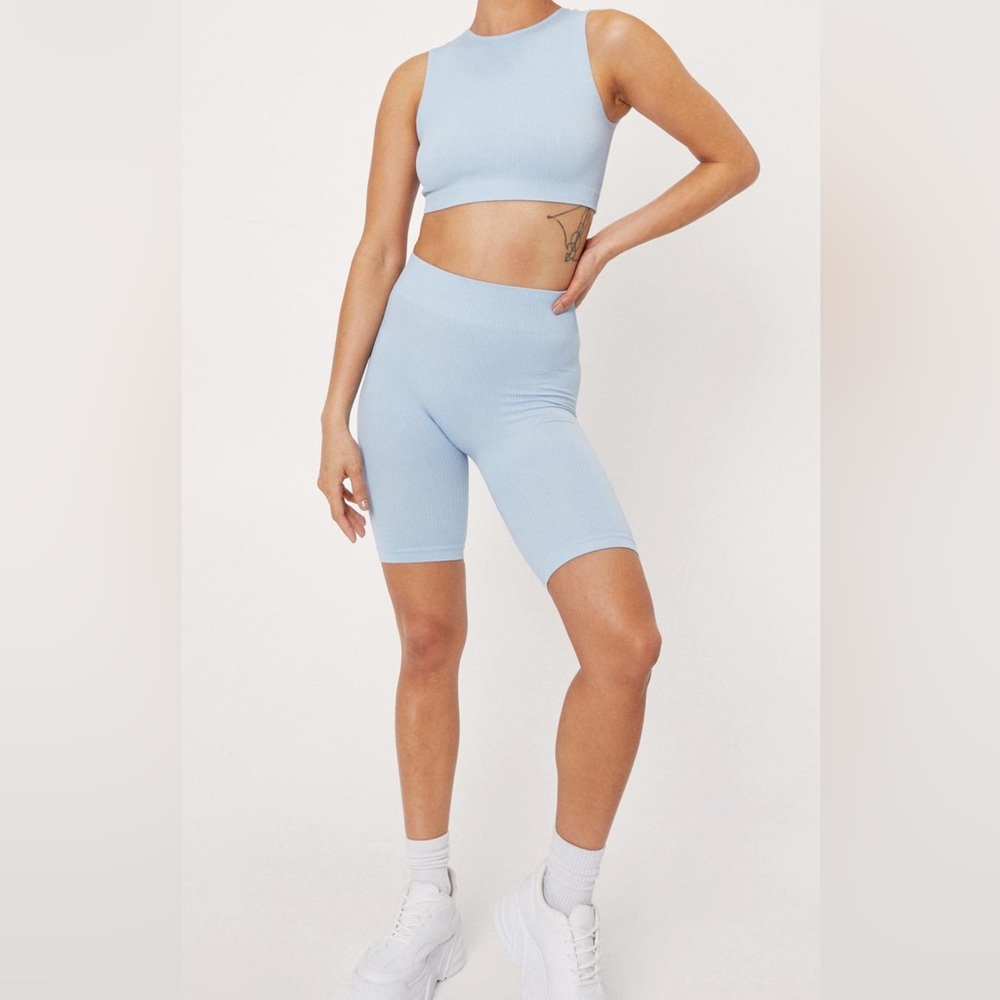 Nasty Gal | Light Blue Biker Set